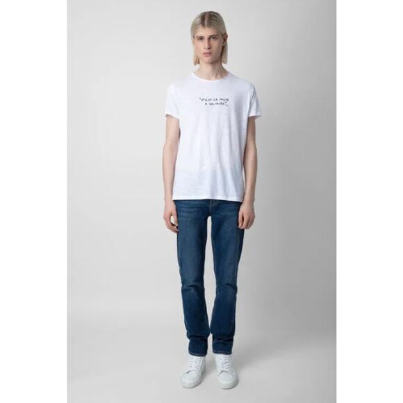 Zadig Voltaire Shirt Mens Small Toby Slub T Shirt White Minimalist Quiet Luxury - Picture 2 of 12